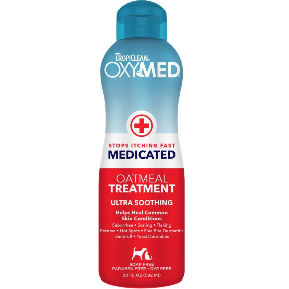 15% OFF: Tropiclean OxyMed Medicated Oatmeal Treatment Rinse for Cats & Dogs 20oz