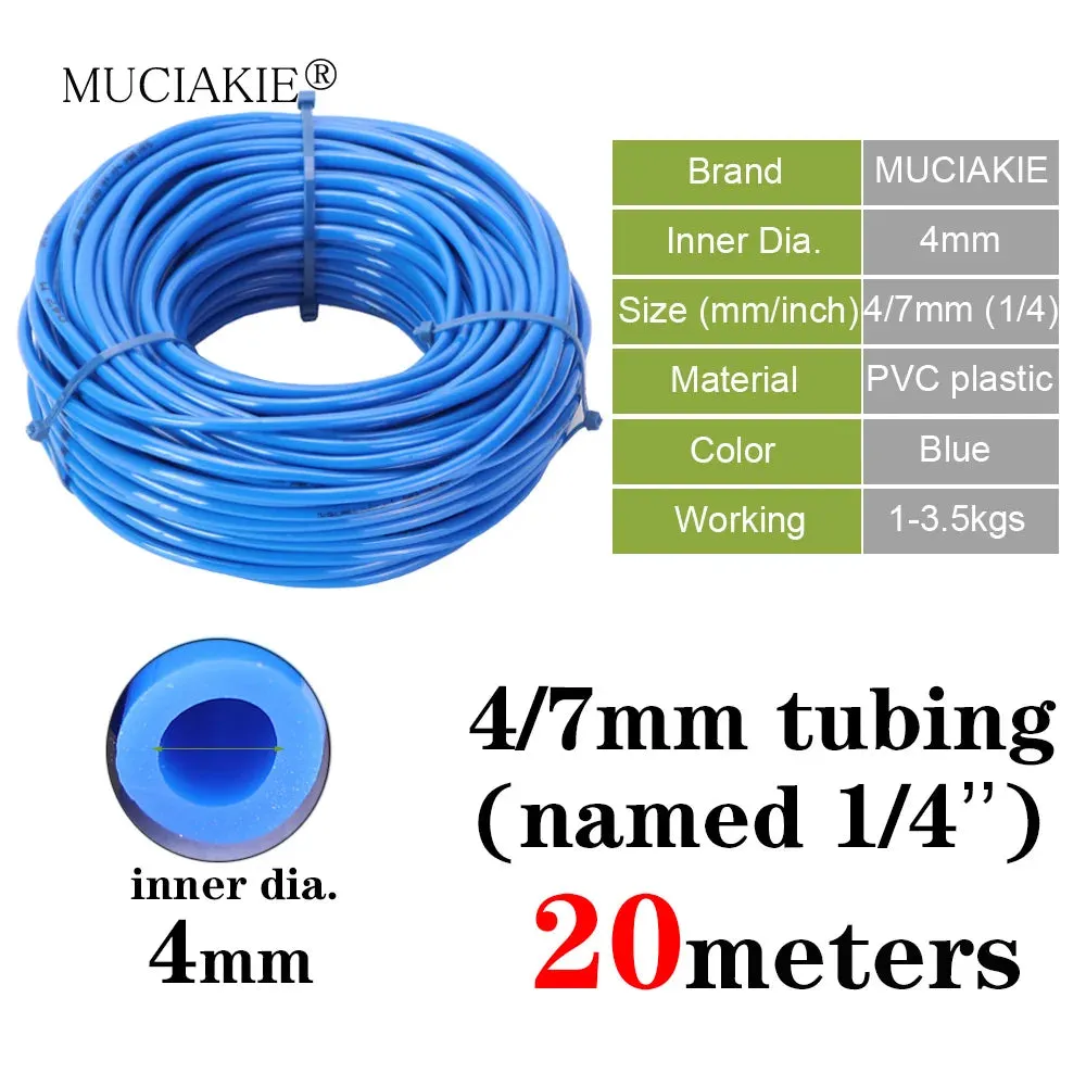 3/5mm 4/7mm 8/11mm New PVC Garden Water Hose Irrigation Watering Tubing 1/8'' 1/4'' 3/8'' Black White Blue Transparent Hose