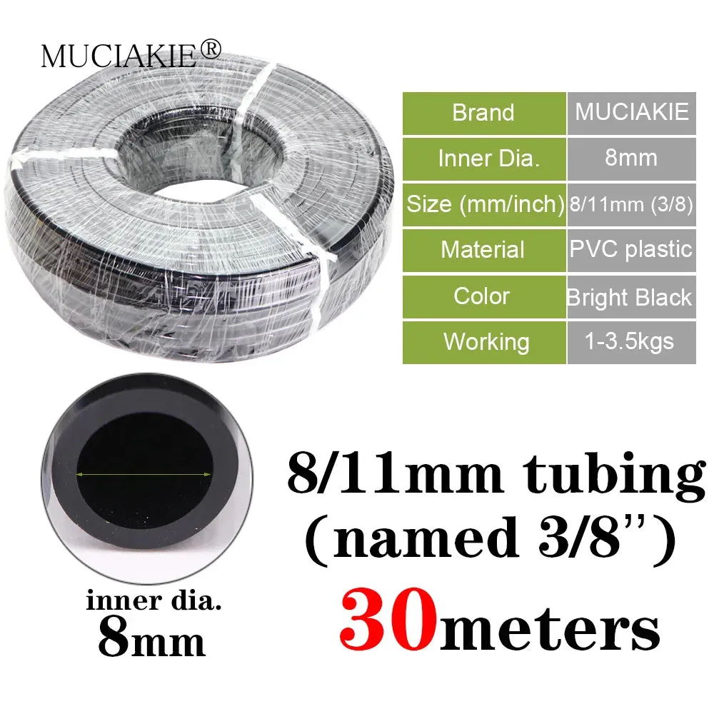 3/5mm 4/7mm 8/11mm New PVC Garden Water Hose Irrigation Watering Tubing 1/8'' 1/4'' 3/8'' Black White Blue Transparent Hose