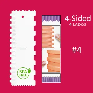 4-Sided Plastic Cake Decorating Comb #4 (3" X 9")