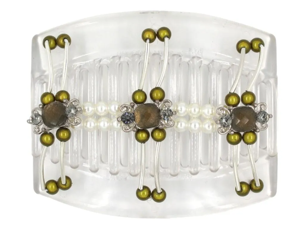 African Butterfly Thick Hair Comb - Flowers Clear 73