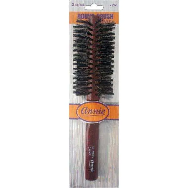 Annie Natural Boar Bristle Hard Round Brush 2 1/8 Inch 2095