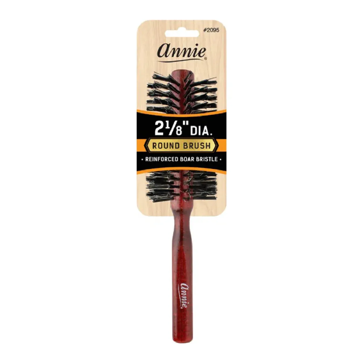 Annie Natural Boar Bristle Hard Round Brush 2 1/8 Inch 2095