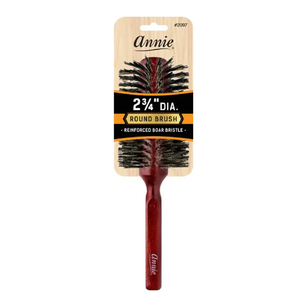 Annie Natural Boar Bristle Hard Round Brush 2 3/4In Diameter 2097