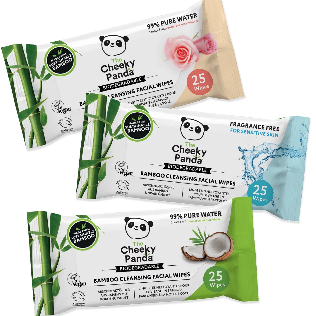 Bamboo Biodegradable Face Wipes (6 pack)