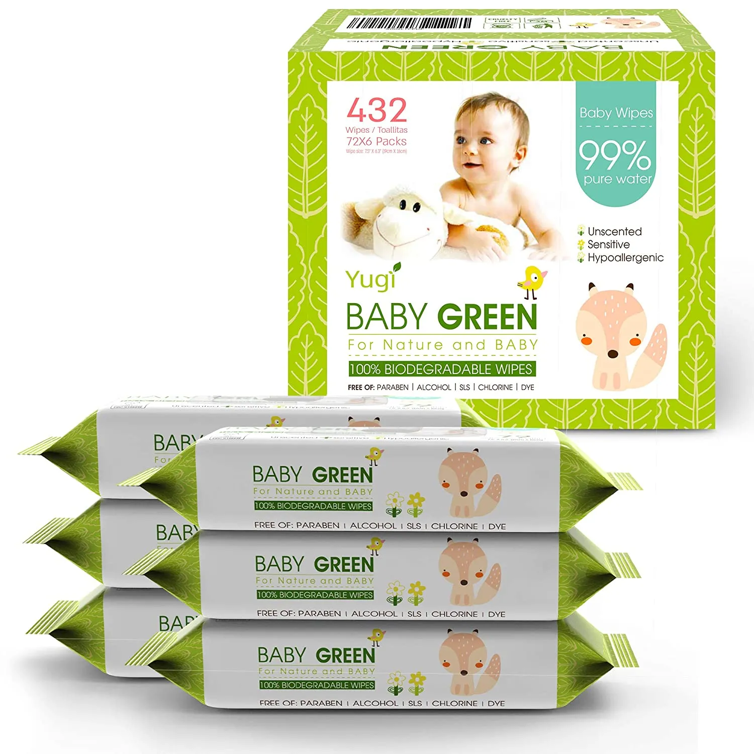 Biodegradable Baby Wipes Unscented