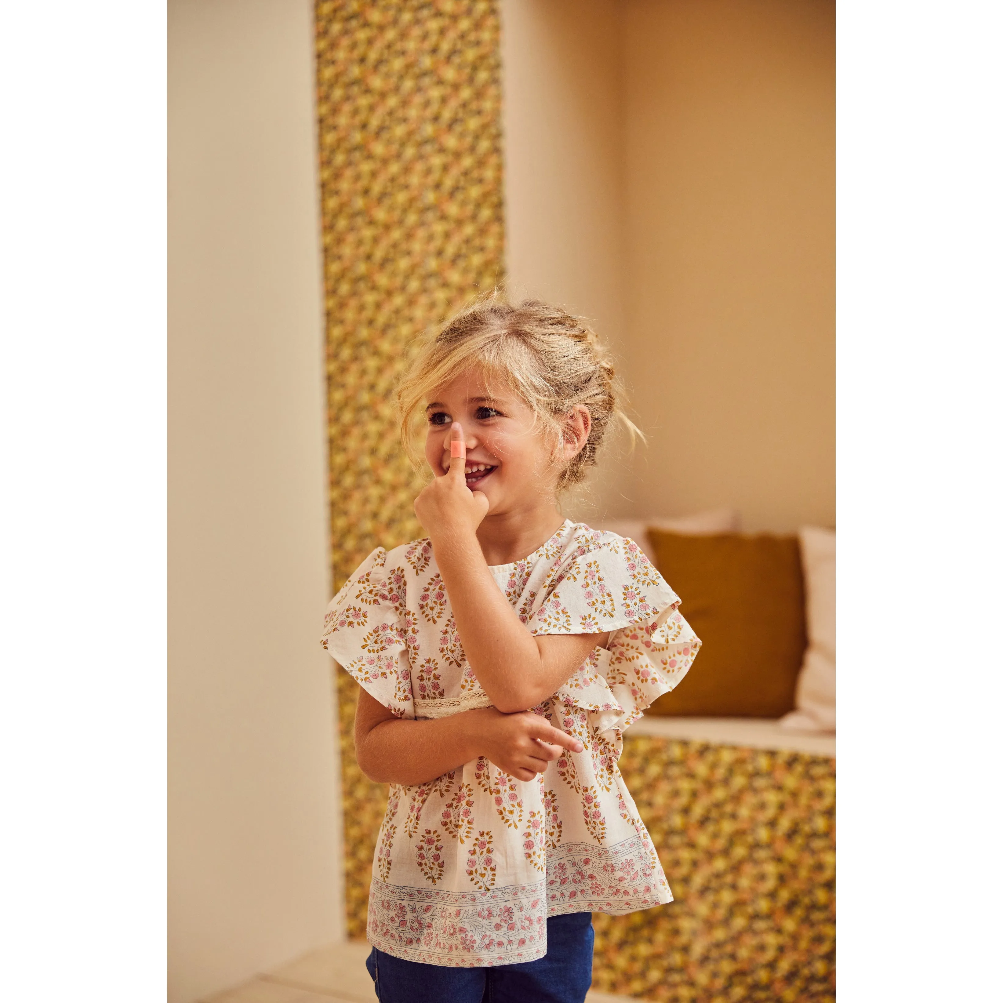 Bonheur du Jour Paris Baby   Girls Blouse Ecru Rosee