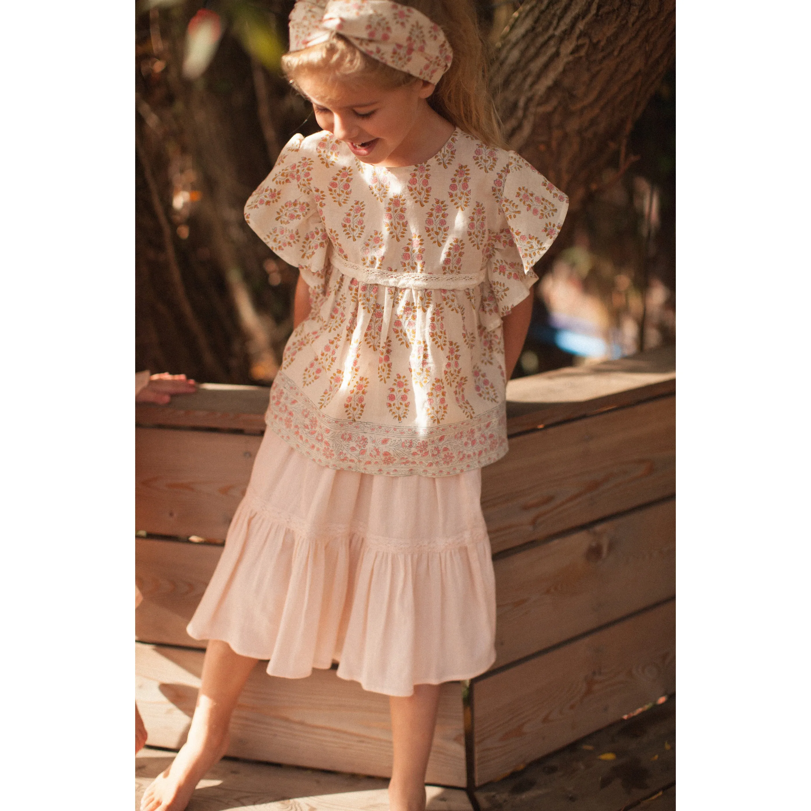 Bonheur du Jour Paris Baby   Girls Blouse Ecru Rosee