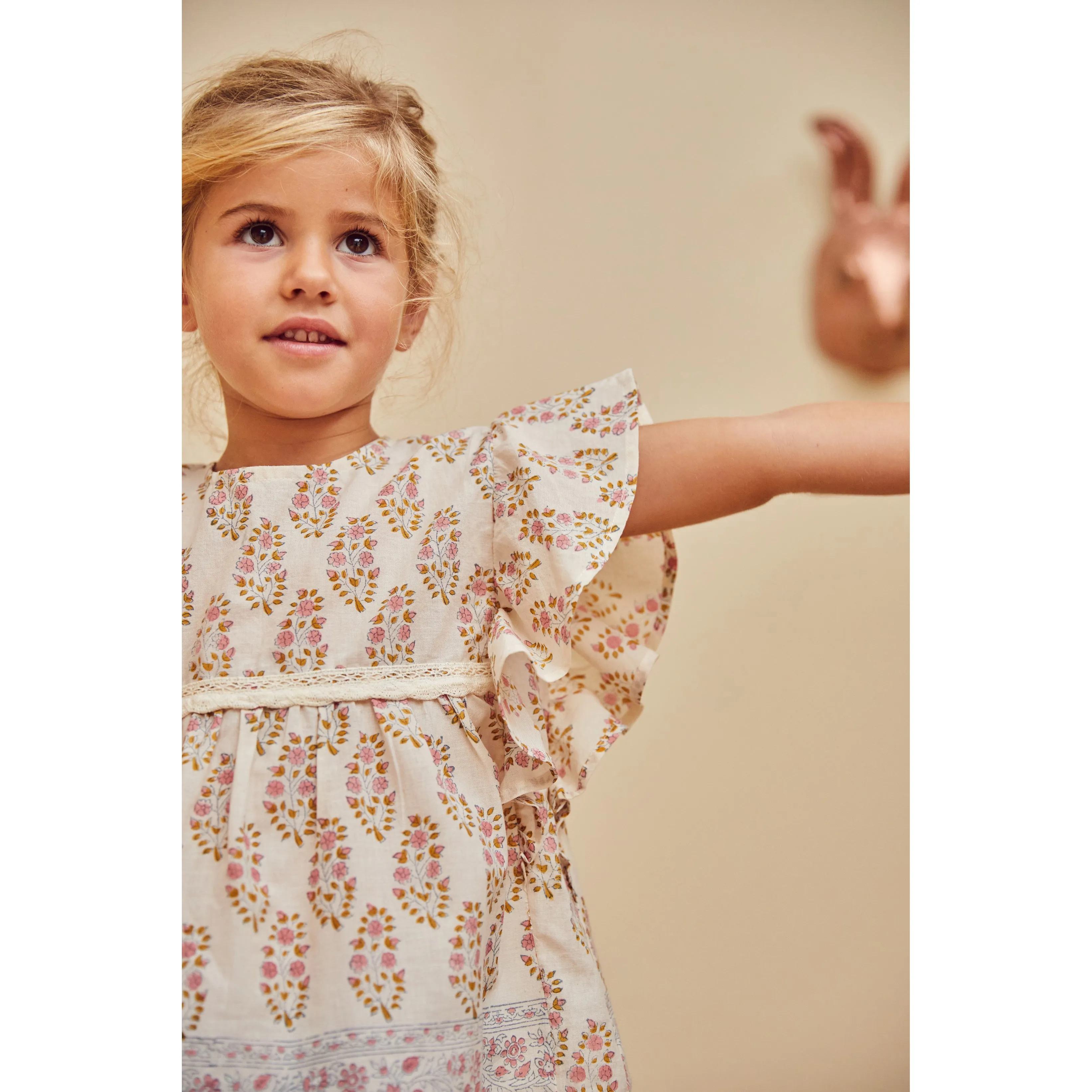 Bonheur du Jour Paris Baby   Girls Blouse Ecru Rosee