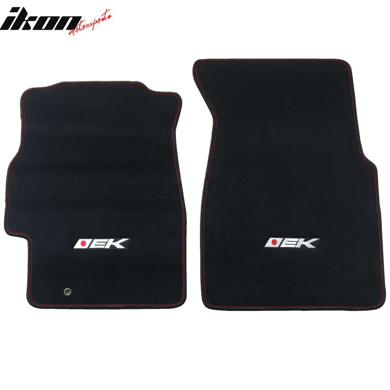 Car Floor Mat for 1996-2000 Honda Civic Black Red Stitch 4PC Nylon