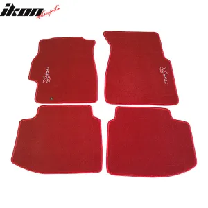 Car Floor Mat for 1996-2000 Honda Civic Red Type R Logo Carpets 4PC