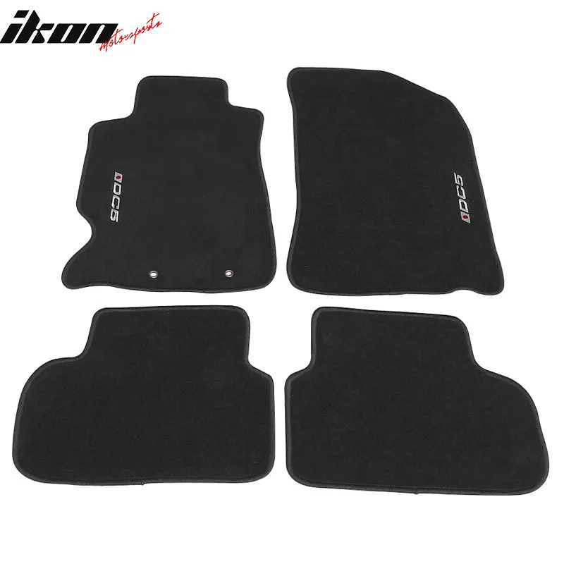 Car Floor Mat for 2002-2006 Acura RSX Black Nylon Carpets DC5 Logo 4PC