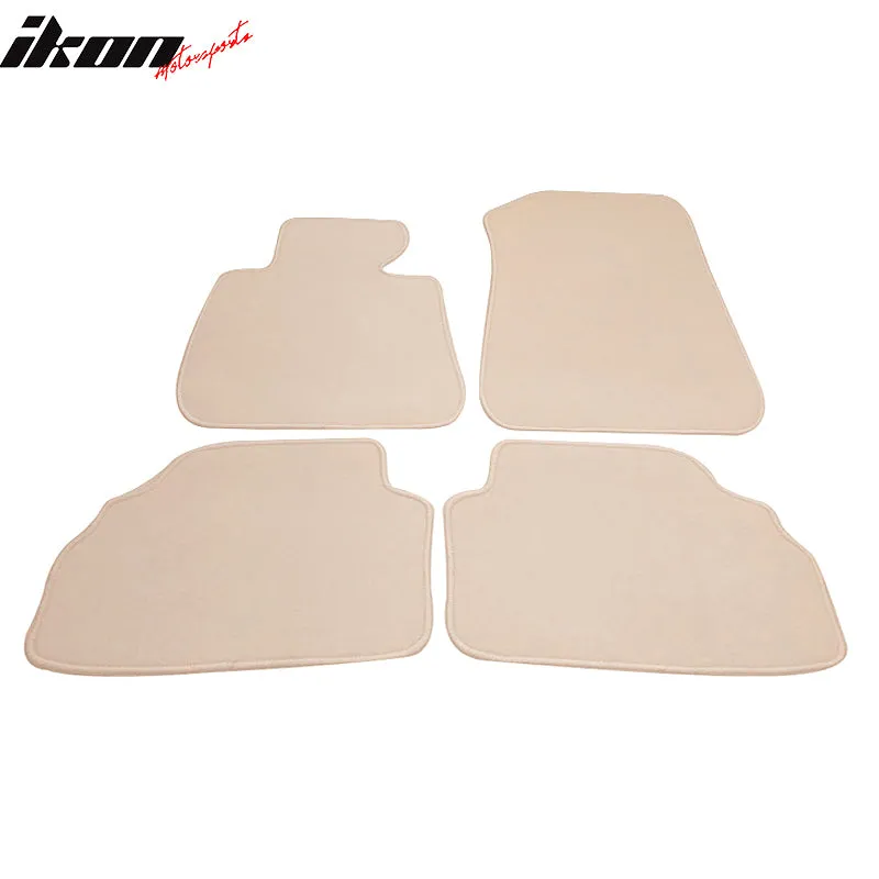 Car Floor Mat for 2007-2013 BMW E92 3 Series Beige Carpet 4PC Nylon