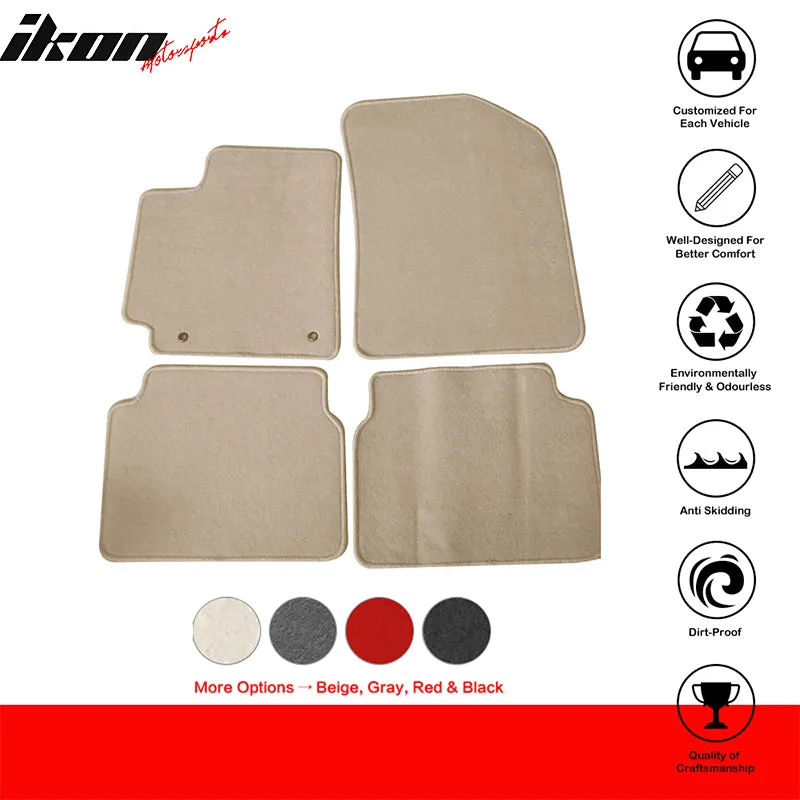 Car Floor Mat for 2009-2013 Toyota Corolla Beige Carpet 4PC Nylon