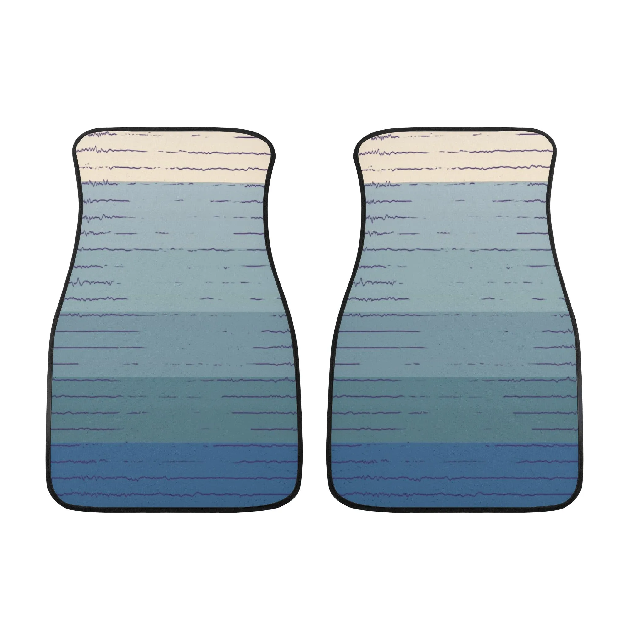 Car Floor Mats | Set of 4 | Universal size | All Weather proof | Affordable | Washable- Blue Sunset Gradient