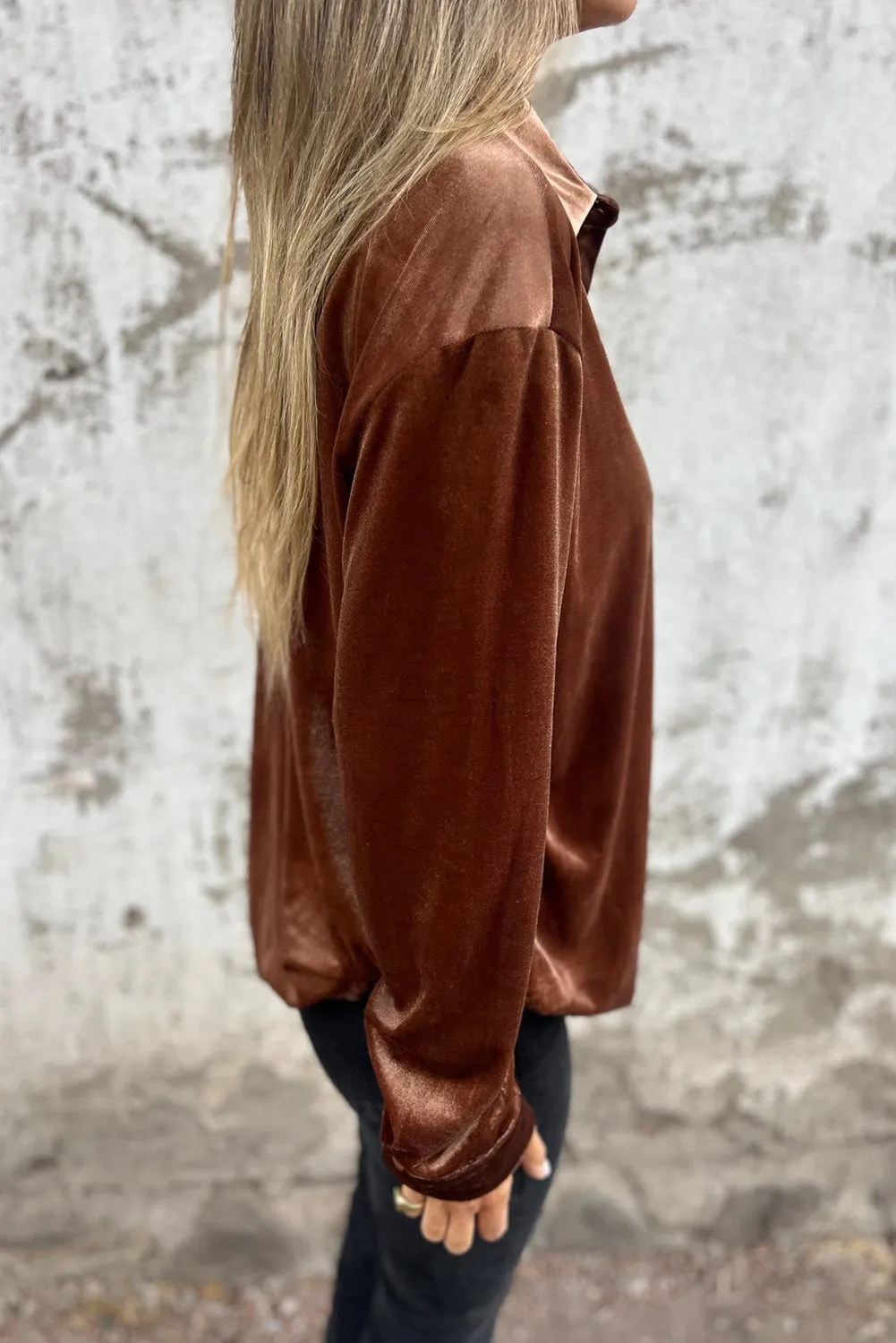 Chestnut Chest Pocket Velvet Shirt