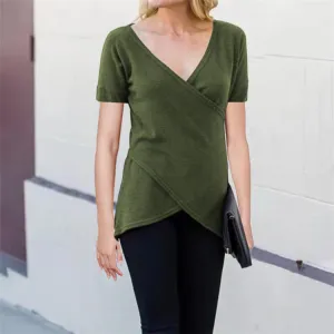 Cross Simple Asymmetrical Wholesale Blouse For St. Patrick'S Day