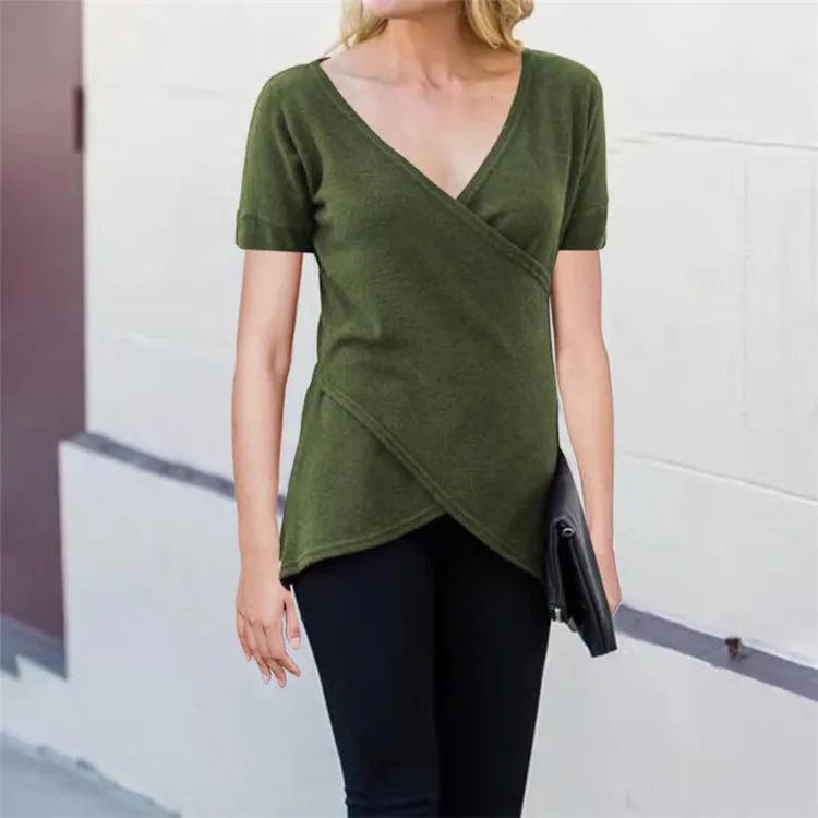 Cross Simple Asymmetrical Wholesale Blouse For St. Patrick'S Day