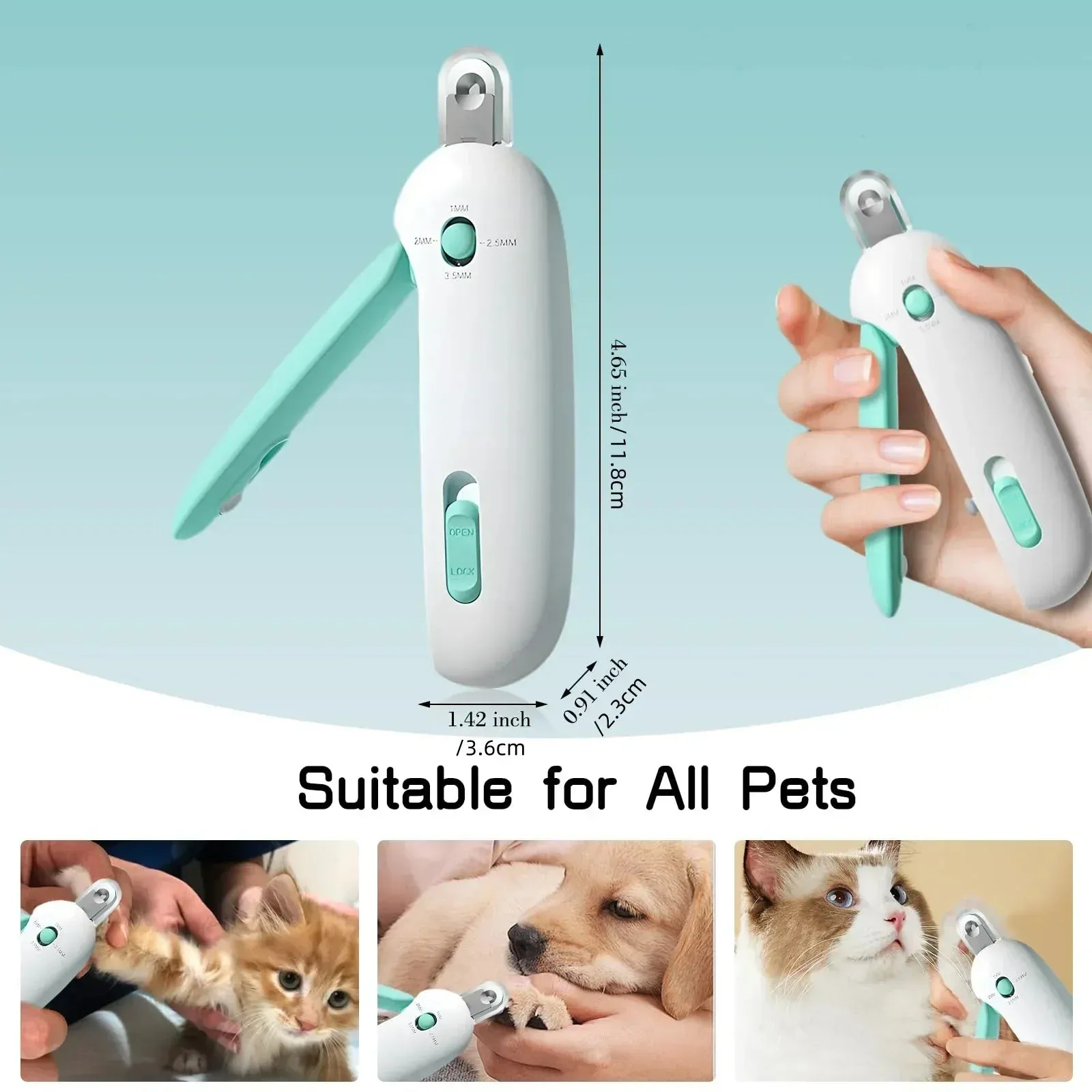 Ergonomic Adjustable Pet Nail Clippers for Dogs & Cats