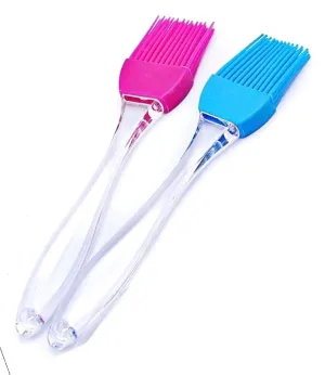 EVEN Silicone Flat Pastry Cooking Oil Brush for Grilling, Tandoor and BBQ,Multipurpose Silicon Brush .(Multicolor) (2 Pieces)