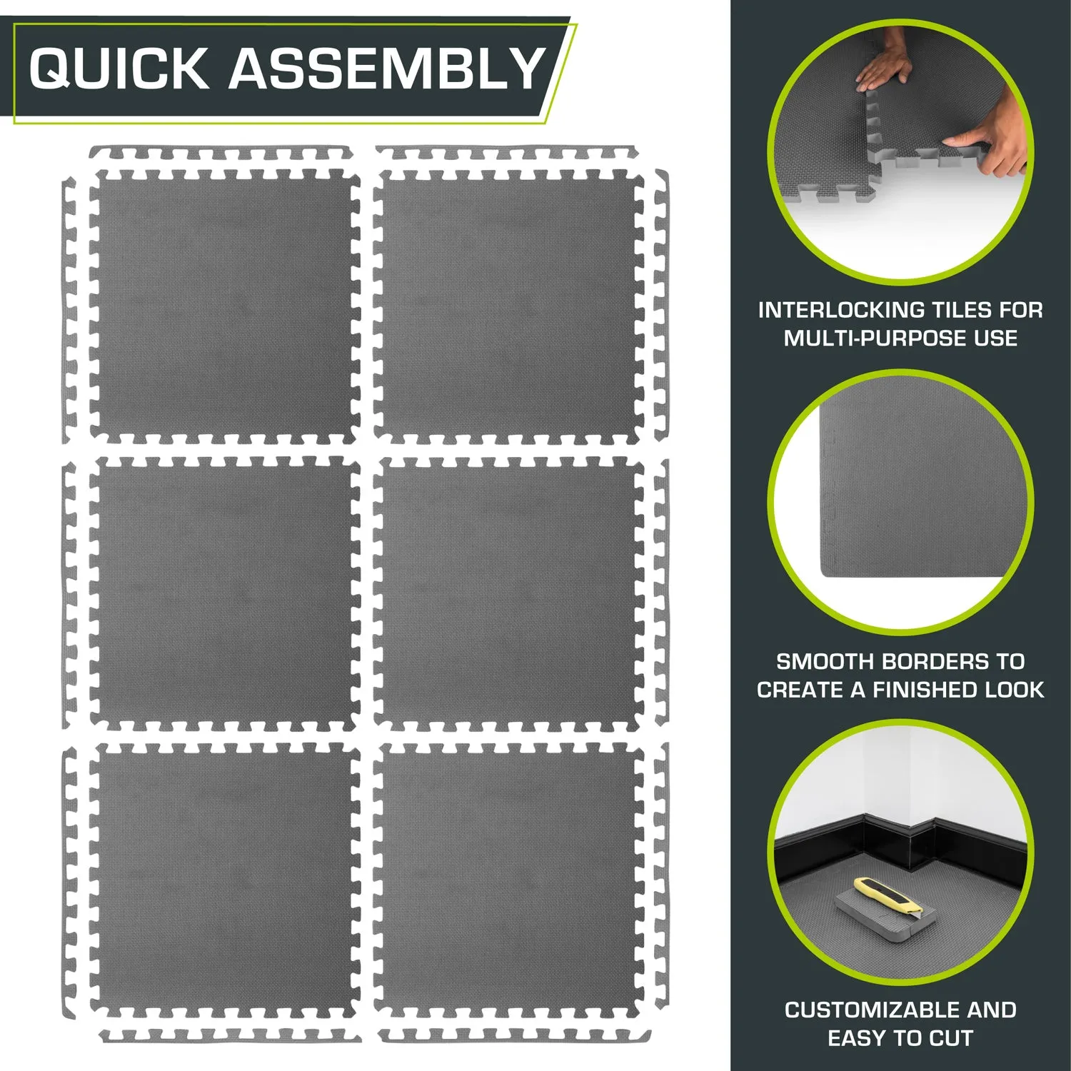 Exercise Puzzle Mat 3/4-in, 24 Sq Ft