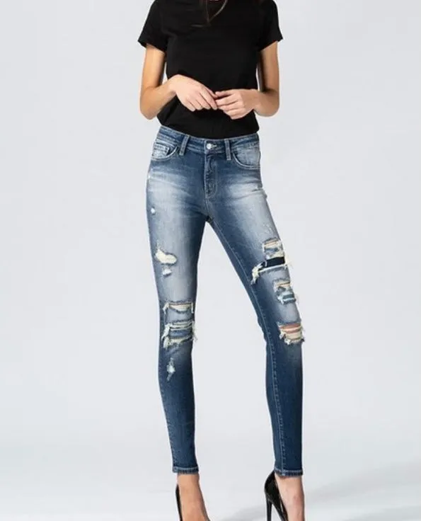 Felicia Distressed Dark Wash Jeans