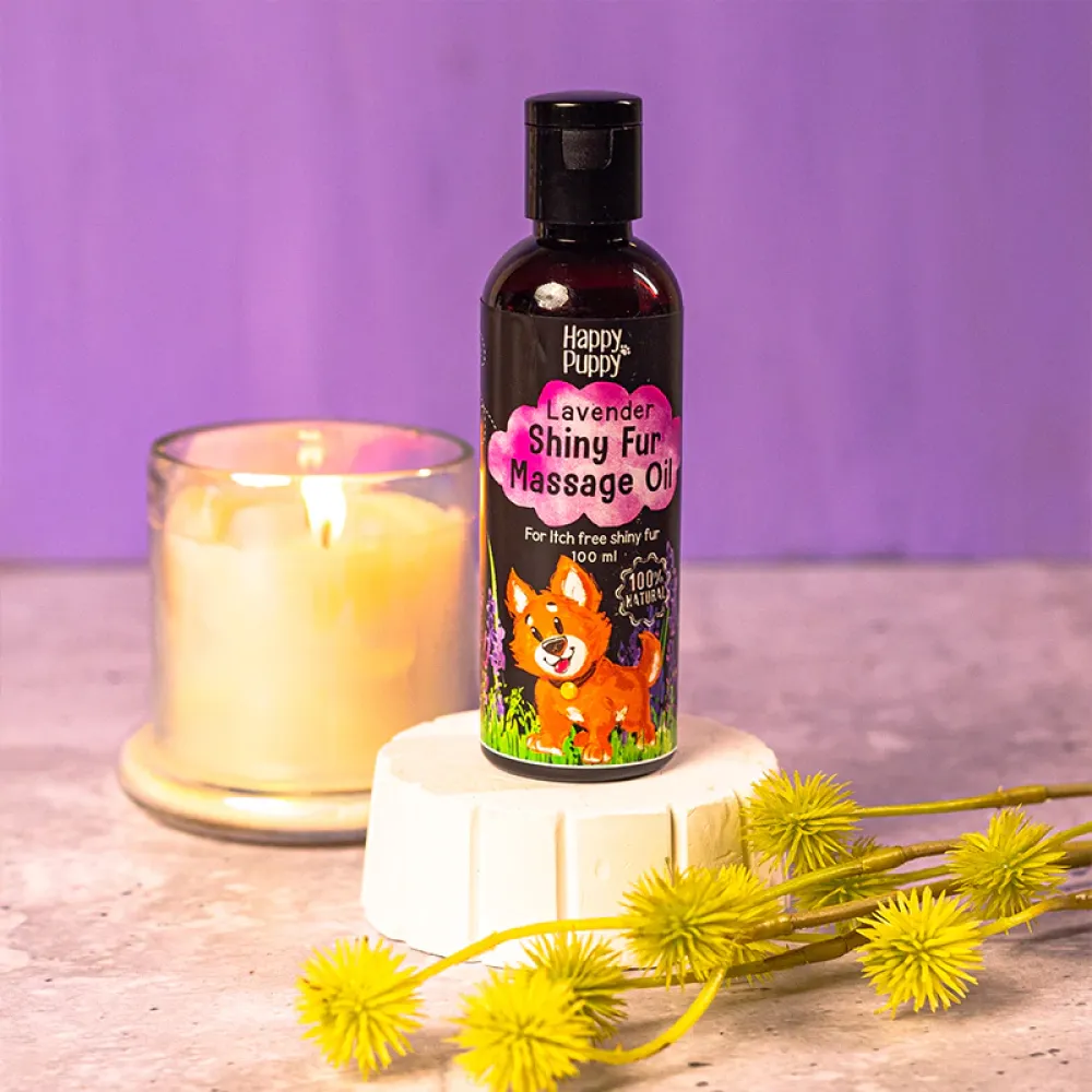 Happy Puppy Organic Shiny Fur Spa Massage Oil Lavender for Dogs and Cats