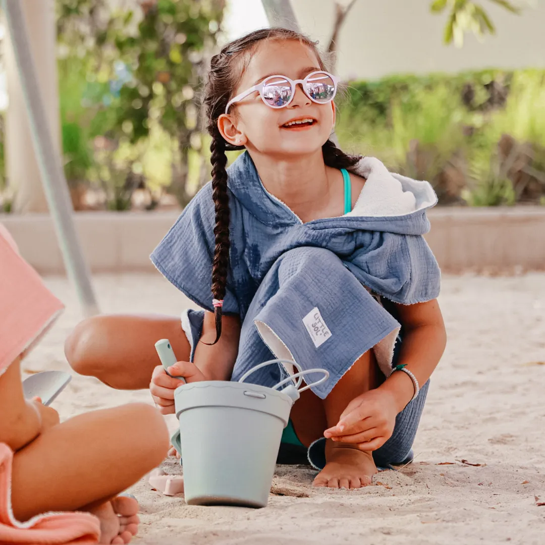 Hooded Beach Towel - Sea Blue (6 - 10 Years)