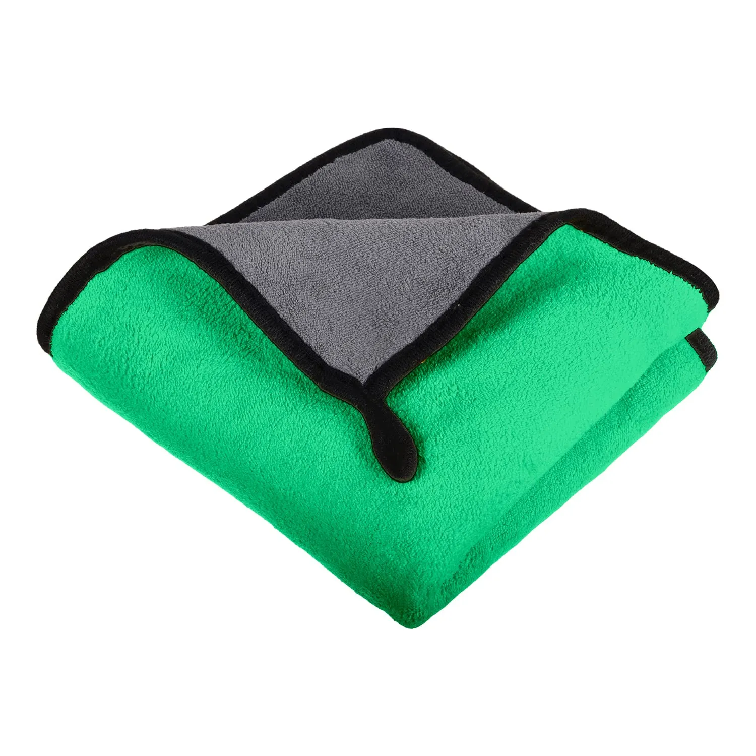 Kuber Industries Cleaning Towel|Microfiber Reusable Cloths|Highly Absorbent Washable Towel for Kitchen with Hanging Loop|Car|Window|40x40 Cm|Pack of 4 (Green)