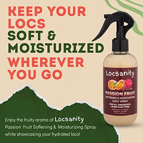 Locsanity Daily Moisturizing Spray - Passion Fruit Hair Scalp Moisturizer , Refreshening , for Dreadlocks , Sisterlock , Microlock - Controls Frizz , Oil-Free