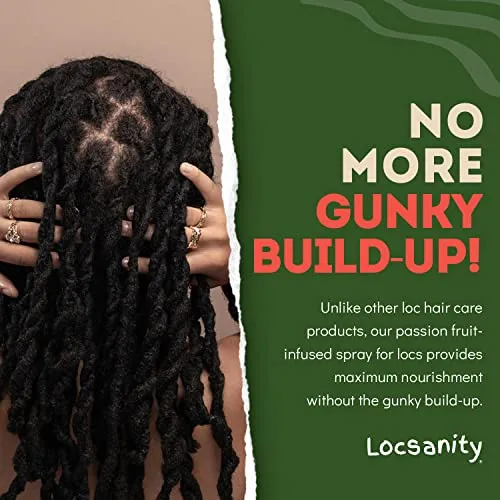 Locsanity Daily Moisturizing Spray - Passion Fruit Hair Scalp Moisturizer , Refreshening , for Dreadlocks , Sisterlock , Microlock - Controls Frizz , Oil-Free