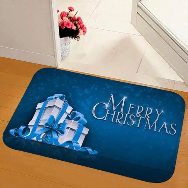 Merry Christmas Doormats Anti-slip Floor Carpet Flannel Door Mat Christmas Decorations for Home Kitchen Room Party Mats