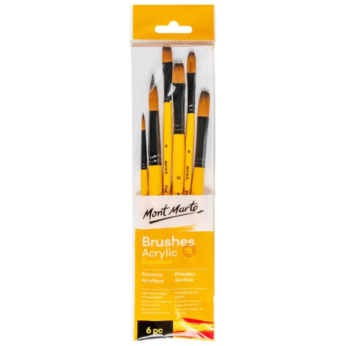 Mont Marte Gallery Series Brush Set Acrylic 6pc