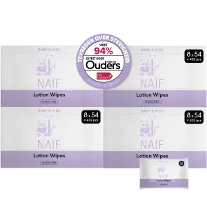 Naïf plastic -free lotion wipes set 8 x 54 pieces