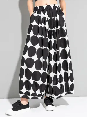 Polka Dot Wide Leg Loose Fit Pants