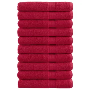 Premium Sauna Towels 10 pcs Red 80x200 cm 600 gsm 100% Cotton