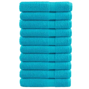 Premium Sauna Towels 10 pcs Turquoise 80x200 cm 600 gsm 100% Cotton