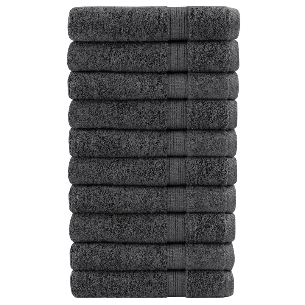 Premium Sauna Towels 10pcs Anthracite 80x200cm 600gsm 100% Cotton