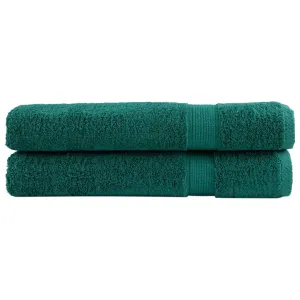 Premium Sauna Towels 2 pcs Green 80x200 cm 600 gsm 100% Cotton