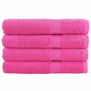 Premium Sauna Towels 4 pcs Pink 80x200 cm 600 gsm 100% Cotton