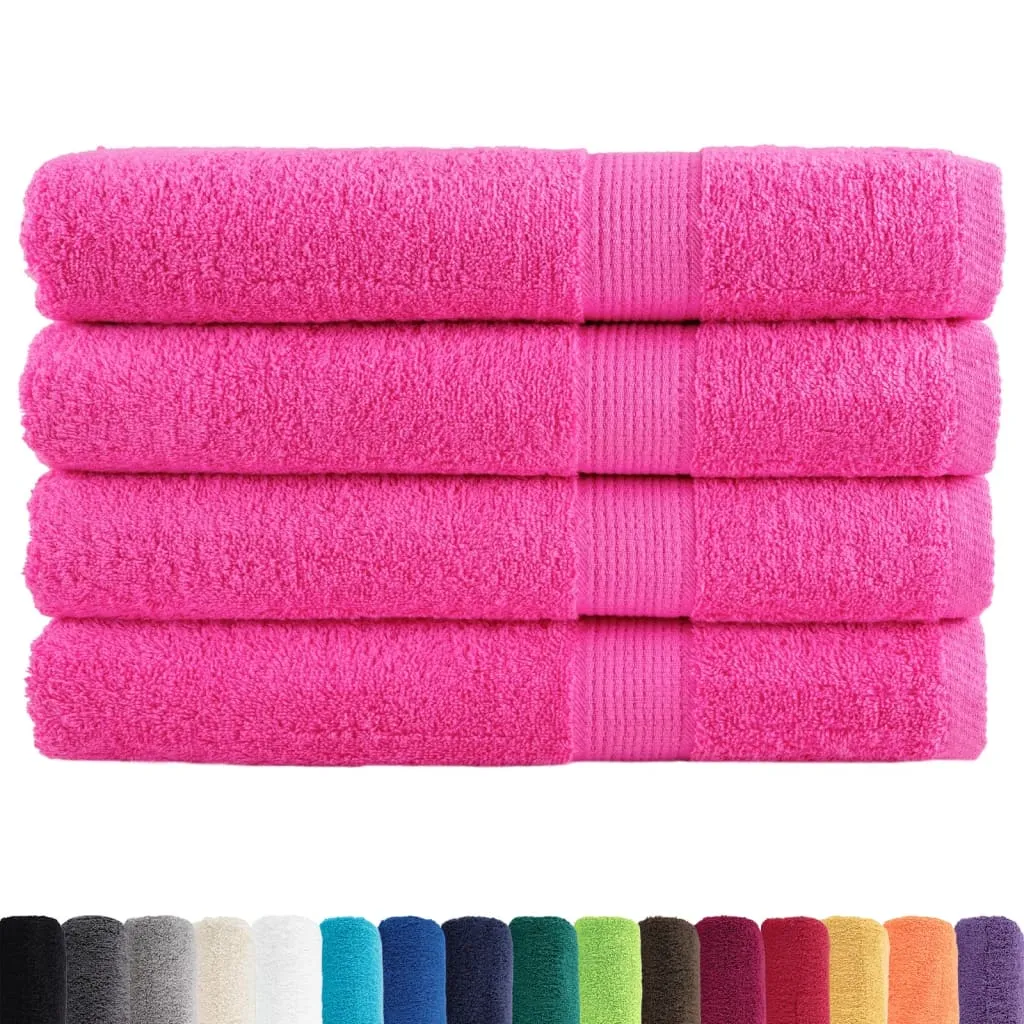 Premium Sauna Towels 4 pcs Pink 80x200 cm 600 gsm 100% Cotton