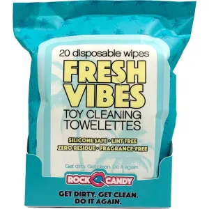 Rock Candy Fresh Vibes Toy Cleaning Wipes, Travel Pack - 20 Count