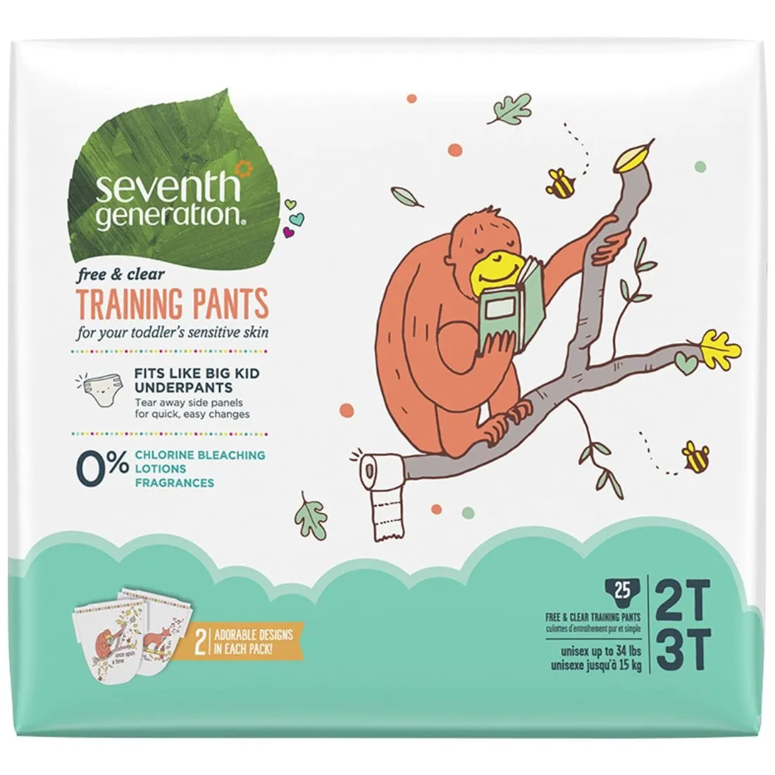 Seventh Generation Disposable Training Pants , Fit like big kid underpants, High capacity absorbent core, Clearance 35% Off, Final Sale