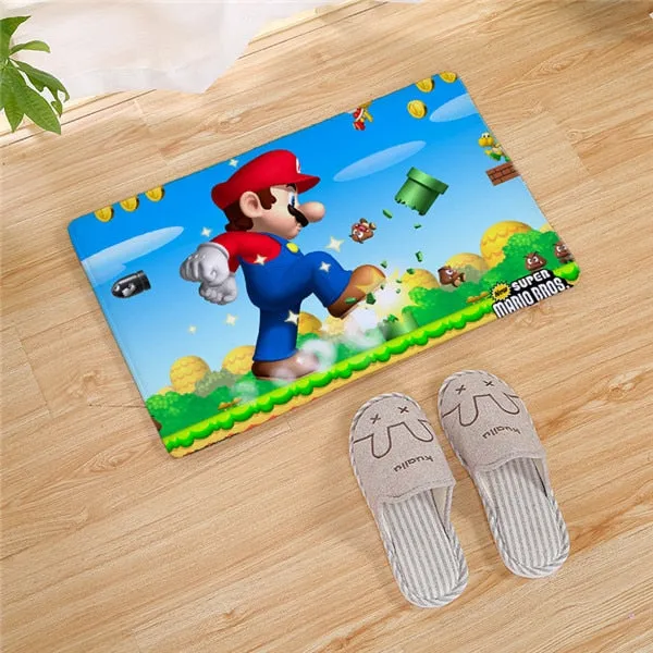 Super Mario Bros long Door carpet Outdoor Entrance Welcome Pad Soft Rug Doormat Indoor Bathroom Kitchen Carpet Floor Mats 80cm