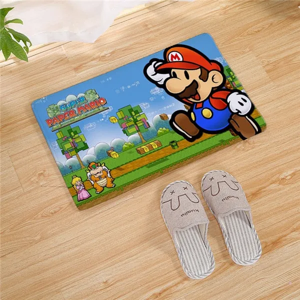 Super Mario Bros long Door carpet Outdoor Entrance Welcome Pad Soft Rug Doormat Indoor Bathroom Kitchen Carpet Floor Mats 80cm