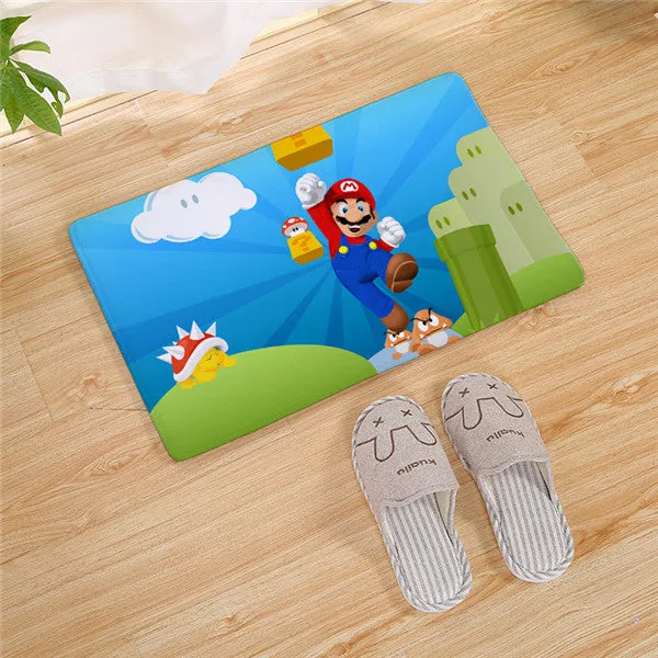 Super Mario Bros long Door carpet Outdoor Entrance Welcome Pad Soft Rug Doormat Indoor Bathroom Kitchen Carpet Floor Mats 80cm