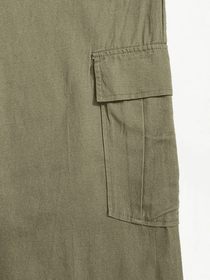 Washed Pocket Straight Leg Pants