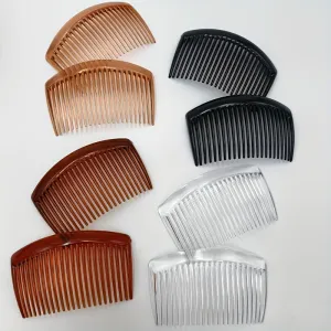 Womens 2Pack Solid Color Hair Combs with NoSlip Grip