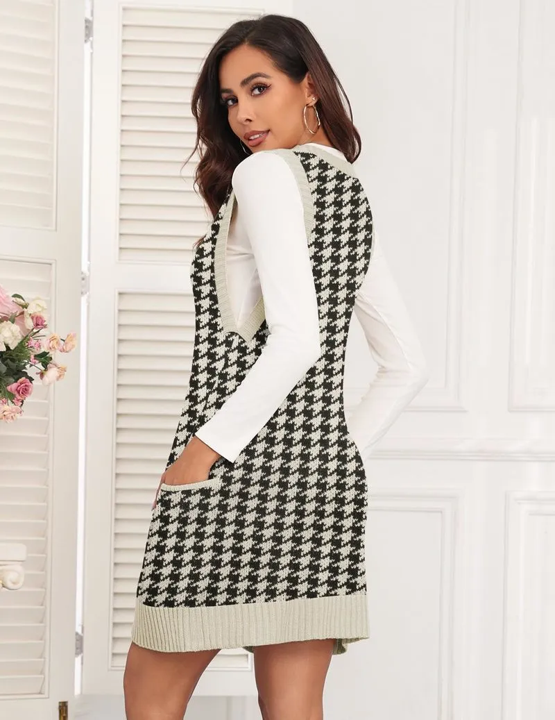 Zeagoo Womens Sweater Vest Dress Pattern Knitted Dress